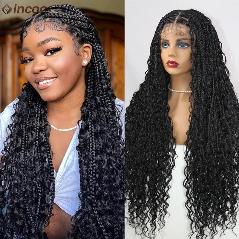 Boho Box Braid Wigs 613 Blonde 32 Inch