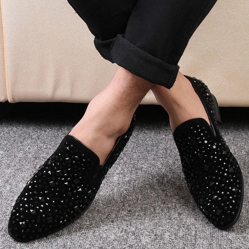 Black Spikes 2022 New Brand Mens Loafers Luxury