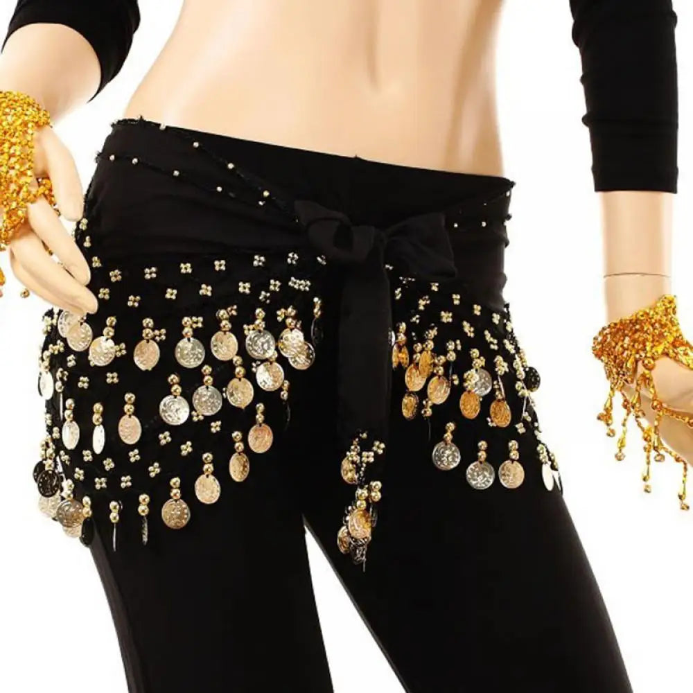1Pc Belly Dance Waist Chain – 5-Layer Gold Coin Hip Scarf