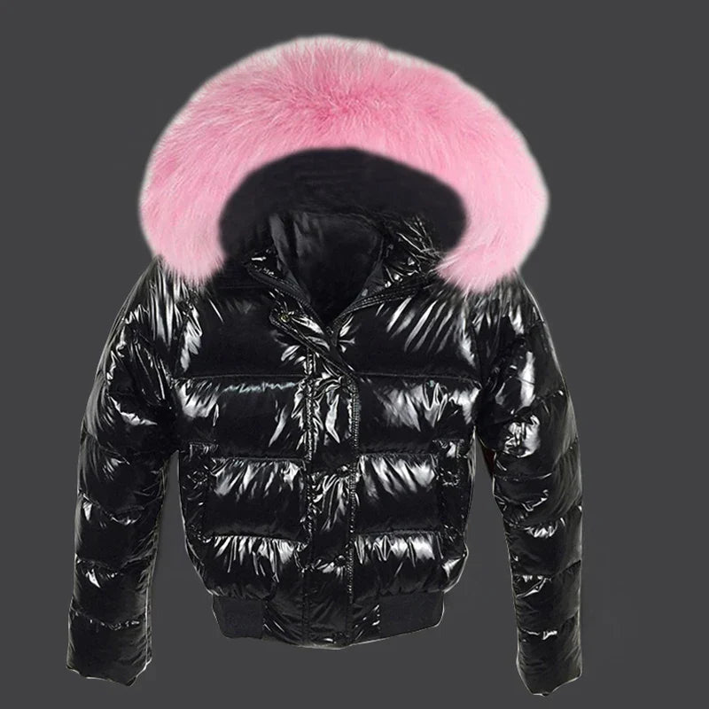 Fake Fur Parkas Waterproof Women Down Jacket 2023