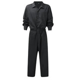 Men Jumpsuits Overalls Long Sleeve Single Breasted Button
