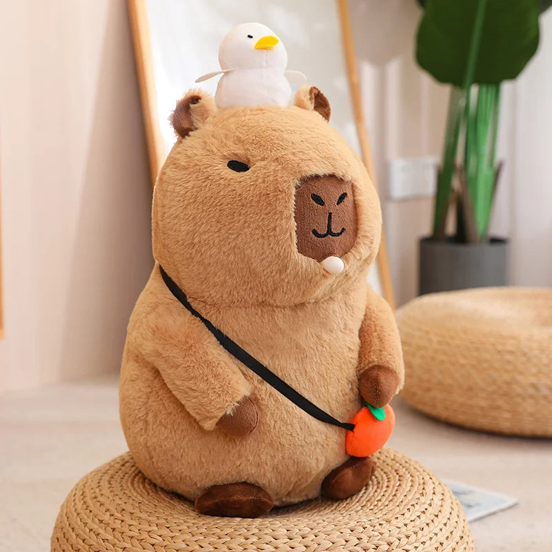 Capybara Plush Toy Simulation Capibara with Fruits Fluffy