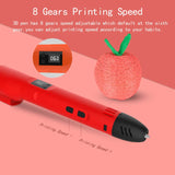 QCREATE Adjustable Temperature 3D Pen with LCD Display