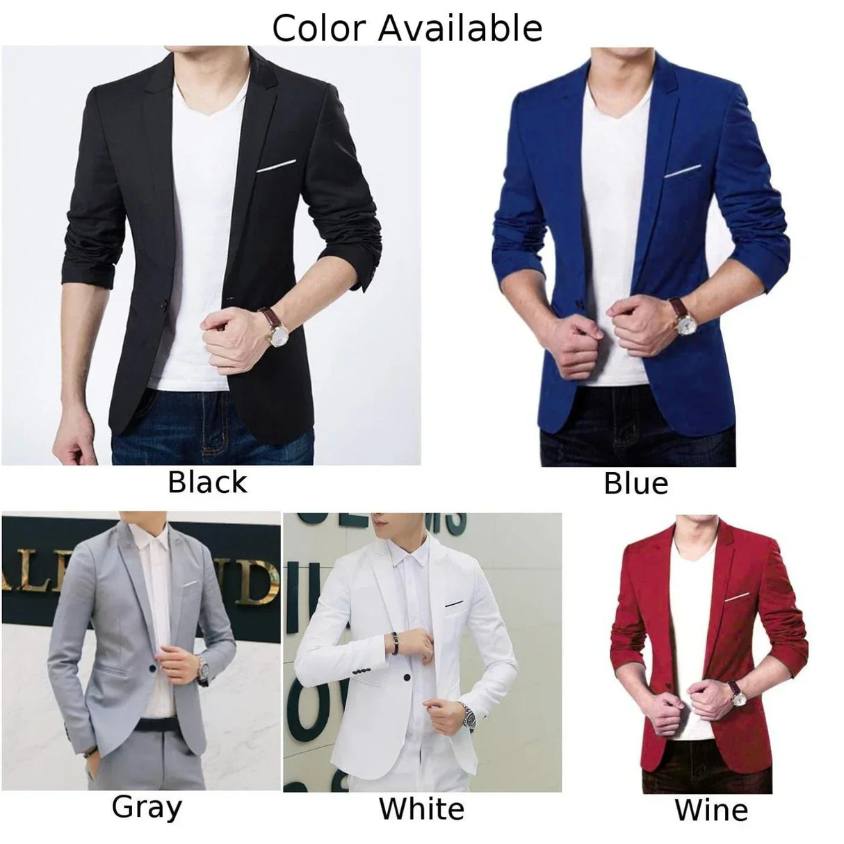 Men's Casual Slim Fit Formal Button Suit Blazer