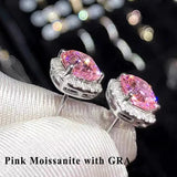 D VVS1 Moissanite Stud Earrings For Women 925