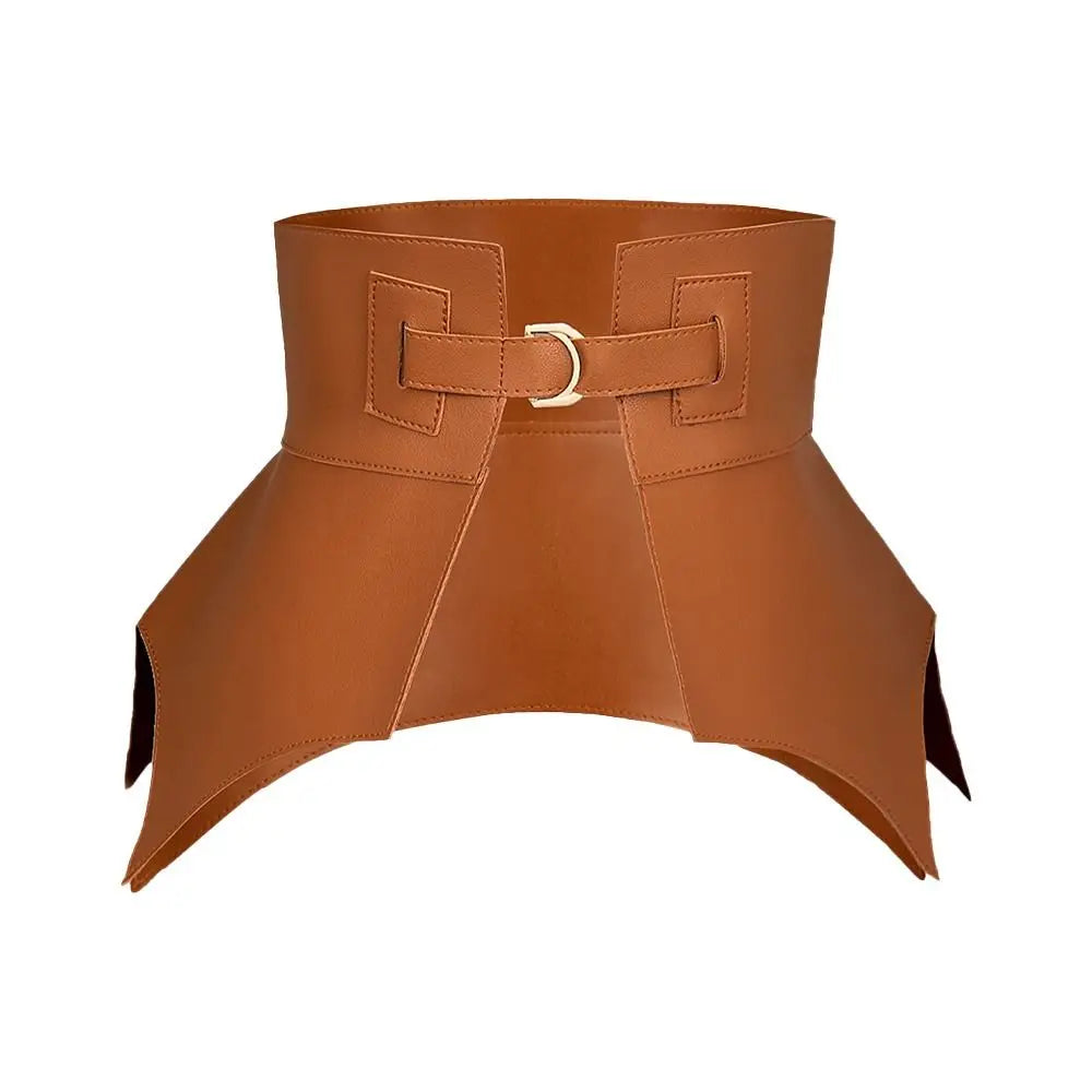 1PC Irregular Pu Leather Belts Long Wide Punk