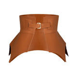 1PC Irregular Pu Leather Belts Long Wide Punk
