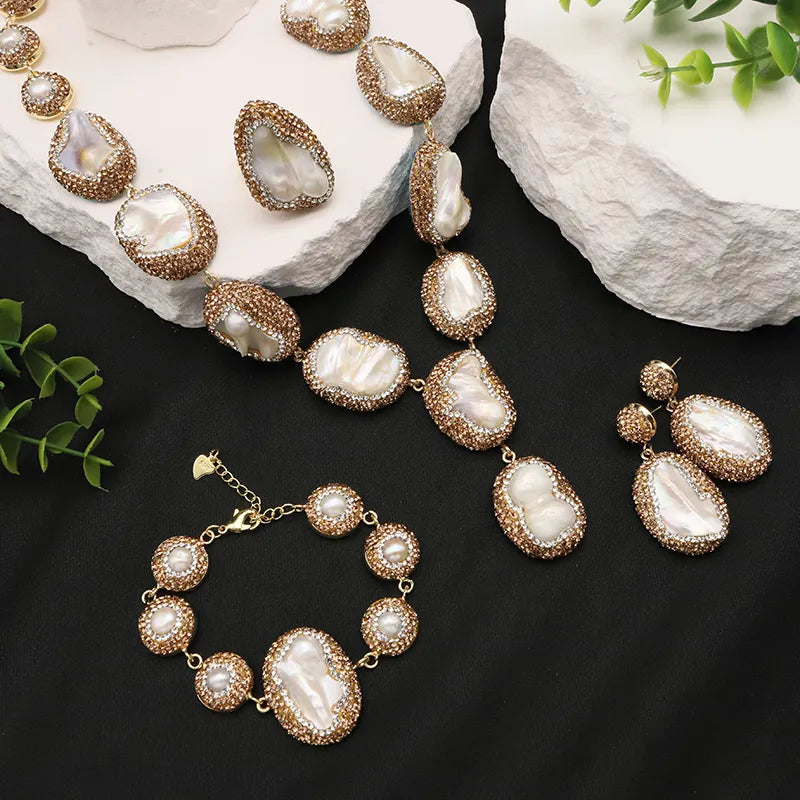 GLSEEVO Natural Baroque Shaped Pearl Women Jewelry Necklace