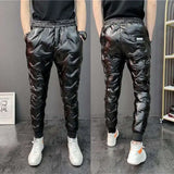 2022 New Men Shiny Winter Down Pant Thick