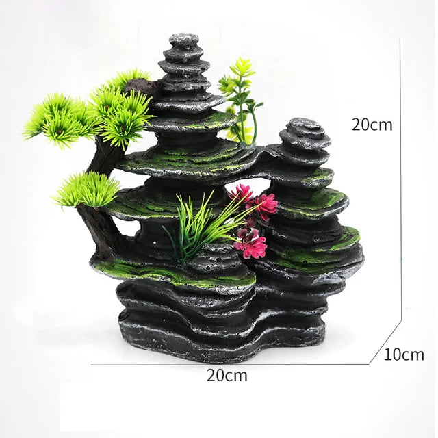 Fish Tank Plant Rockery Multi-style Aquarium Decoration,Resin Artificial