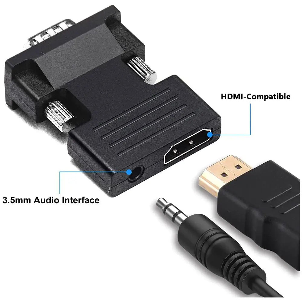 HDMI-compatible to VGA Converter Adapter 1080P VGA Adapter