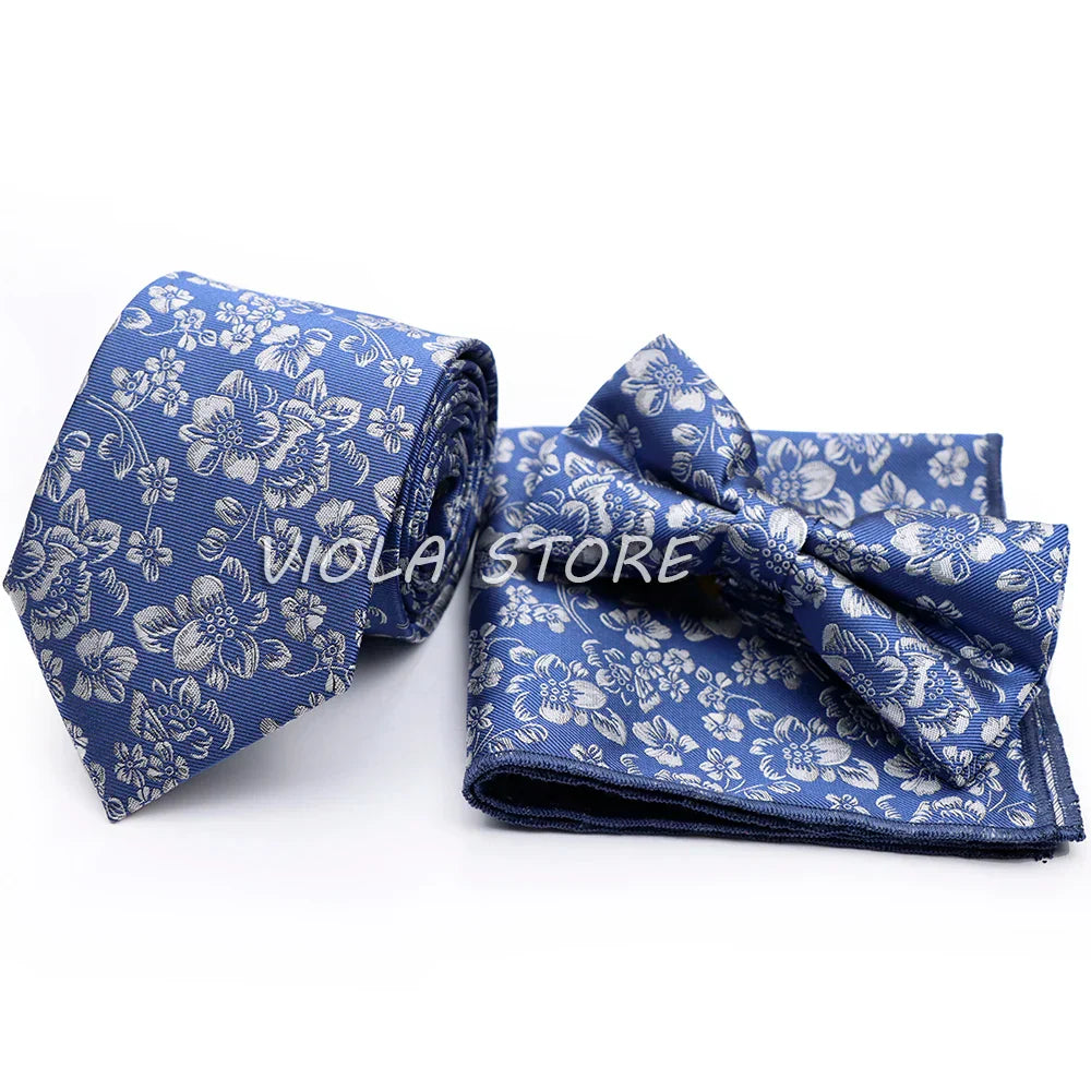 45 Color Paisley Geometry Striped 7.5cm Tie Set