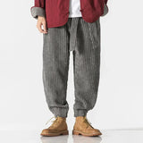 Winter New Japanese Men's Waistband Corduroy Harem Pants