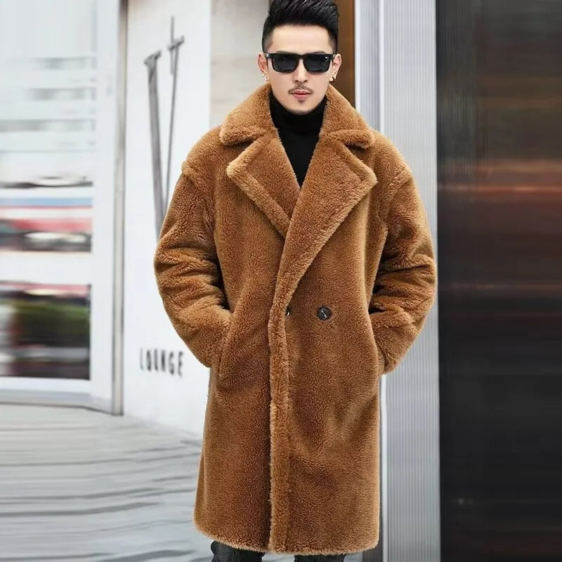 Fur Parkas Warm Men's Long Jacket New 2023