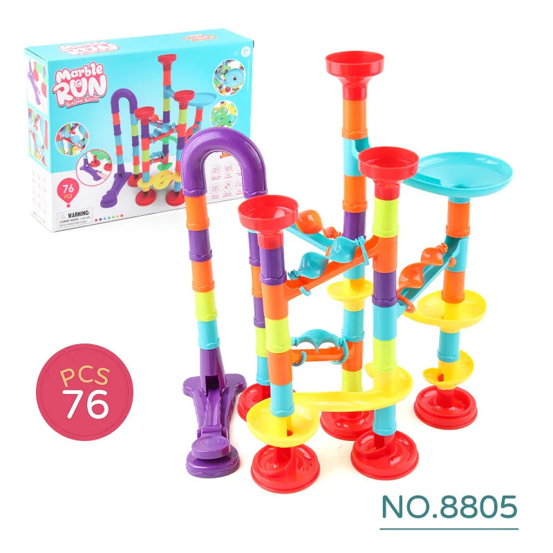 29-197pcs Set DIY Construction Marble Run Race Track