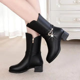 Midtube Boots Women's Winter Ankle Boots Female Students