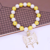 Stylish Stretch Elastic White Yellow Pearl Beads College