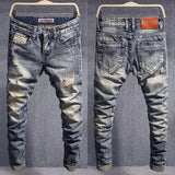 Italian Style Fashion Designer Men Jeans Retro Slim