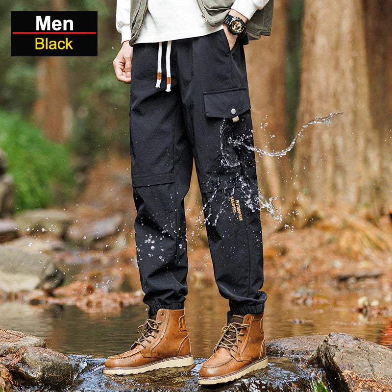 CHRLCK Men's Overalls Pants Hiking Trousers Quick Drying