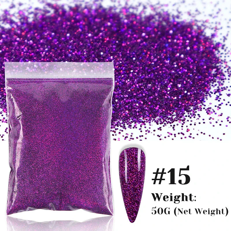 50g Holographic Glitter Powder Resin Art Glitter Laser