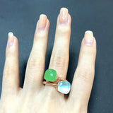 2PcsSet Pomellato Ring Stacked Mix Color Crystal Ring