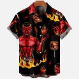 Devil Horror 3d Print Hawaiian Shirt Men Clothes