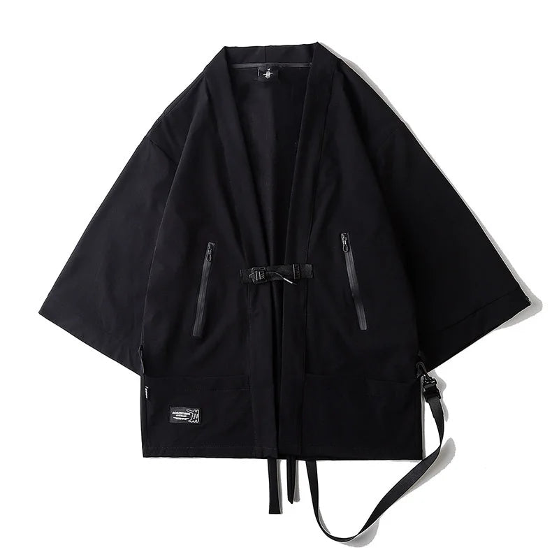 2023 Ribbon Hip Hop Punk Techwear Kimono Oversized