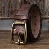 3.8CM Thick Cowhide Copper Buckle Genuine Leather Casual