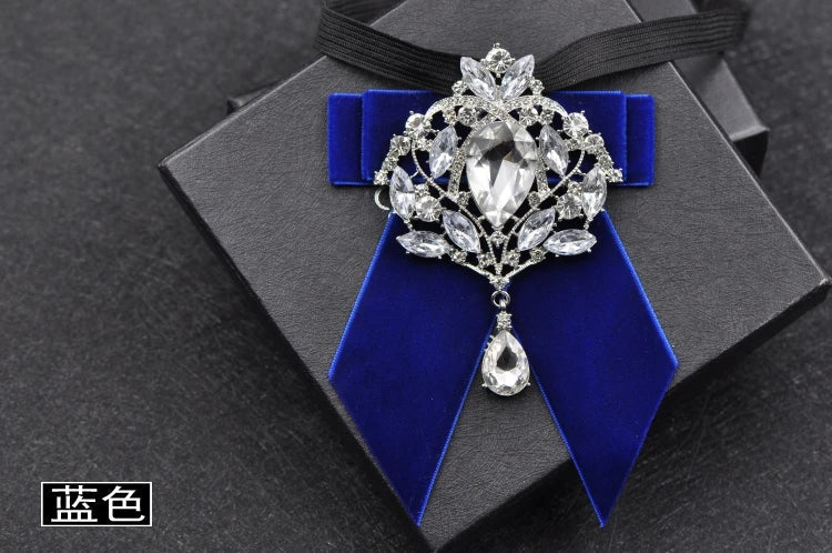 Men's Wedding Bow Tie Pins Set Luxury Rhinestone
