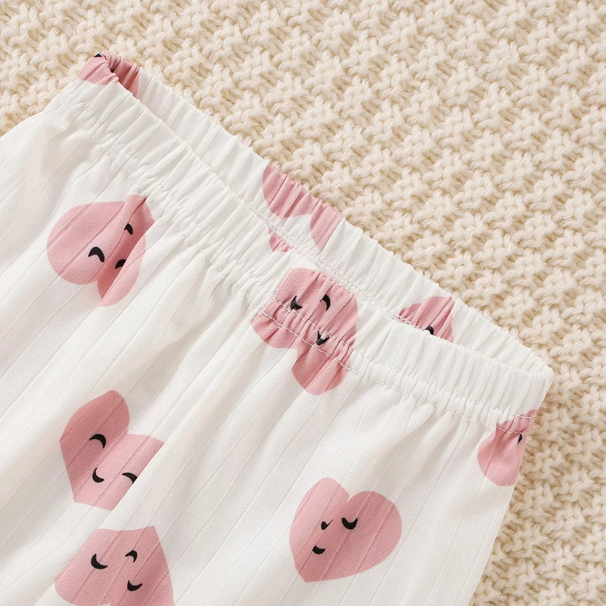 hibobi 2-Piece Girl Spring Allover Heart Printed Long