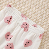 hibobi 2-Piece Girl Spring Allover Heart Printed Long