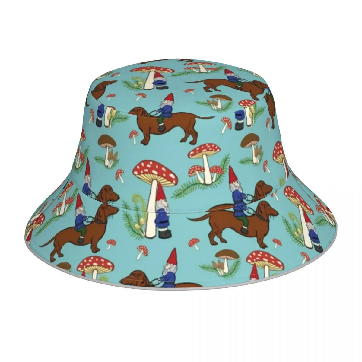 Dachshund Bucket Hat Black and Gold Dog Hawaii