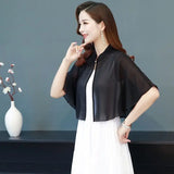 Korean Solid Chiffon Transparent Sunscreen Shawl Female Summer