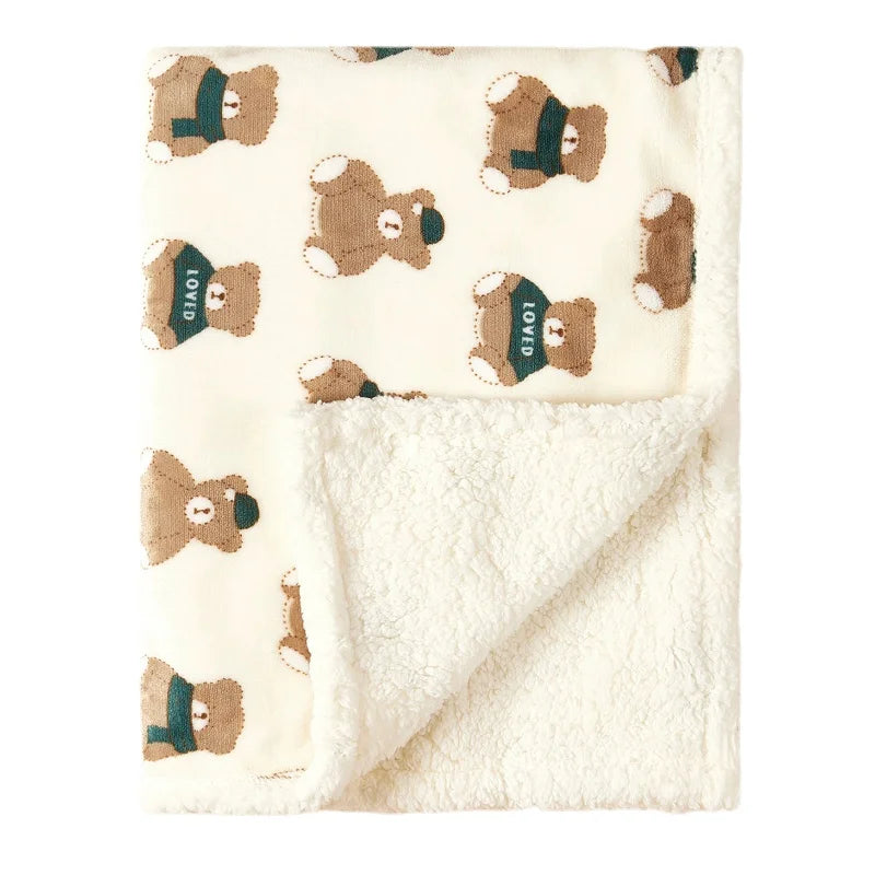 Winter Baby Blanket Fleece Warm Quilt Newborn Bedding