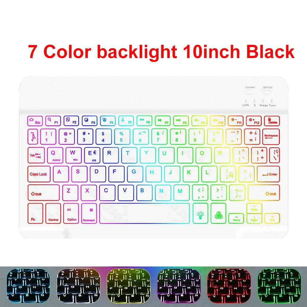 Wireless Bluetooth Keyboard 10inch Backlit Keyboard Backlight Touchpad