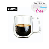Double Wall Glass Cup Heat Resistant Transparent High