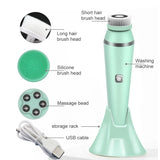 4 Head Electric Facial Cleansing Brush Silicone Rotating