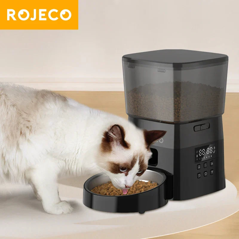 ROJECO Automatic Cat Feeder Pet Smart Cat Food