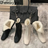 2024 Winter Warm Plush Women Ankle Boots Fashion