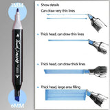 168 Color Marker Pen Set Manga Double-Headed Comic