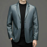 Luxury Leather Jacket Men's Suit Leather Coat Autumn