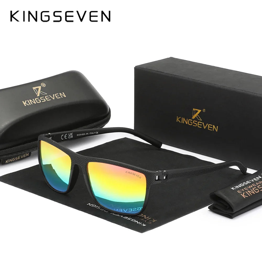 KINGSEVEN Fashion Women‘s Sunglasses New Design Rainbow Mirror Lens Polariz UV400 Glasses Chroma Party High Quality Men Eyewear