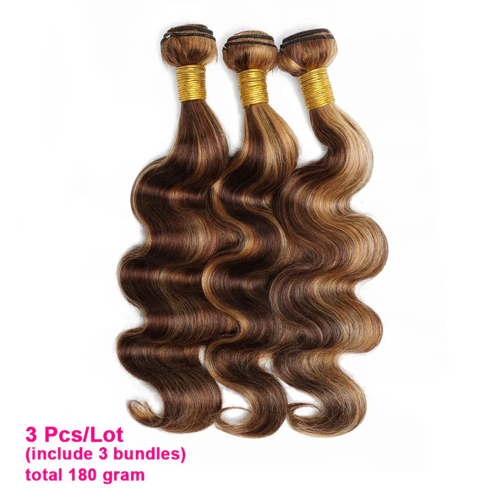 Body Wave Highlight P4/27 Human Hair Bundles 60Gram