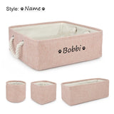 4pcs/set Customized Name Dog Clothes Storage Basket Pet