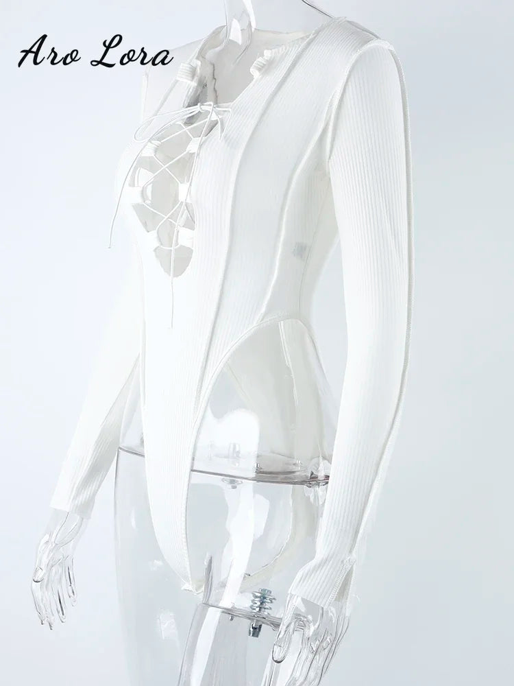 Aro Lora Ribbed Knitted Long Sleeve Tie Up