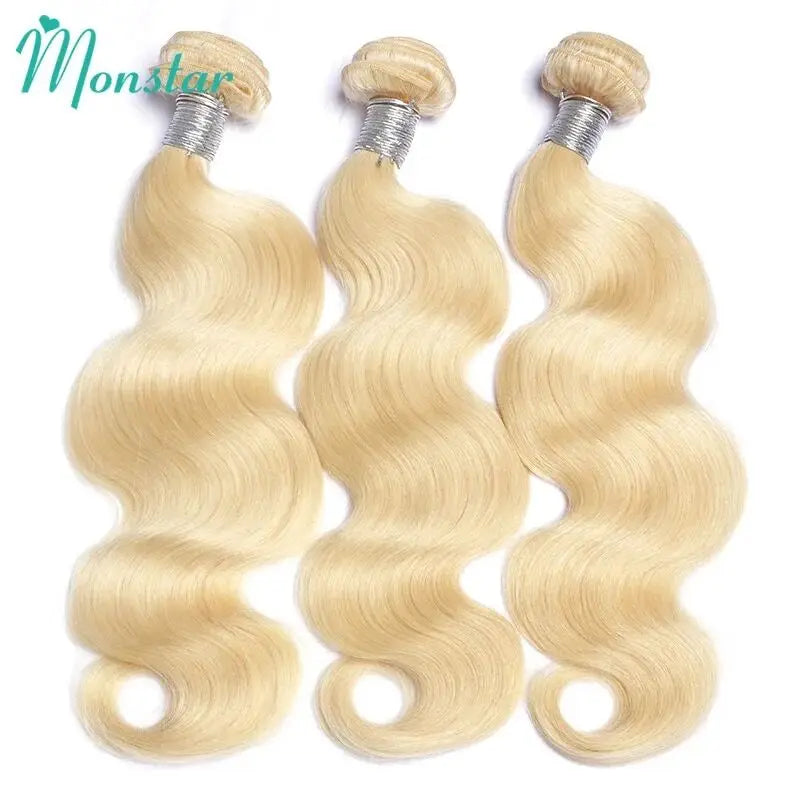 Blonde 613 Colored Body Wave Human Hair Bundles