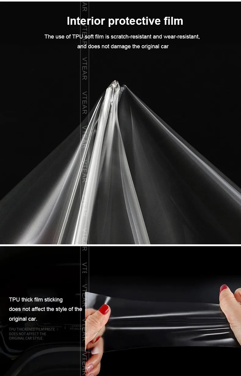 2 Pcs Car Headlight Protective Film Transparent Black