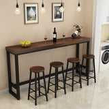 Wrought Iron Solid Wood Home Bar Table Long