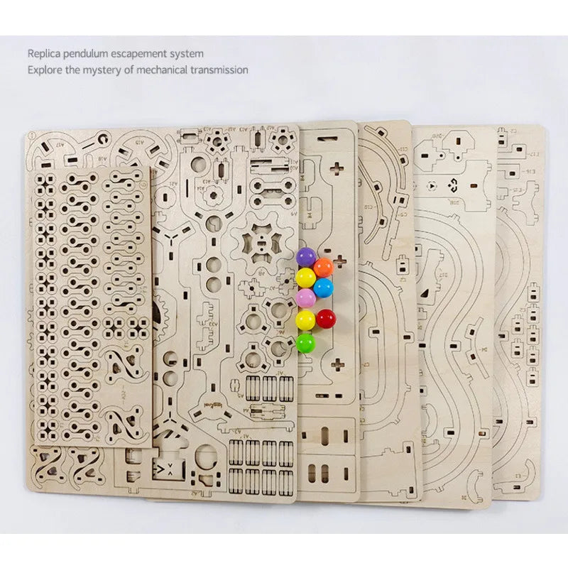 335PCS Marble Run Set 3D Wooden Puzzle DIY