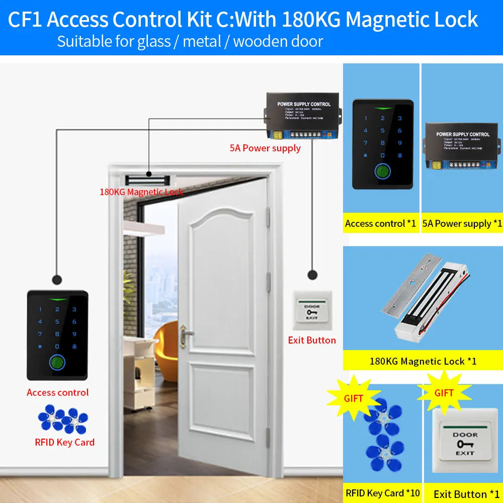 Tuya WIFI Fingerprint Access Control Kits Security Protection